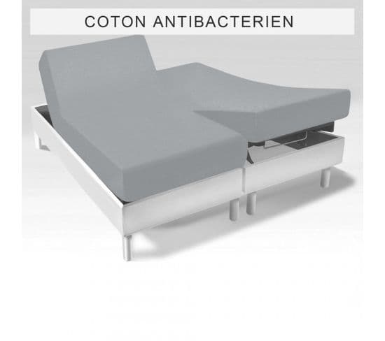 Drap-housse Sommier Articulé Coton Sanitized® Tertio® -2 X 70 X 190