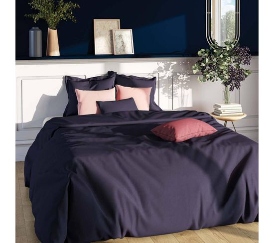 Housse De Couette Coton Tertio®  Bleu Indigo -200 X 200