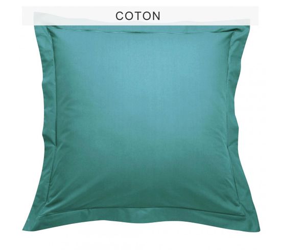 Taie D'oreiller Coton Tertio®  Vert Émeraude -63 X 63 Sans Volant