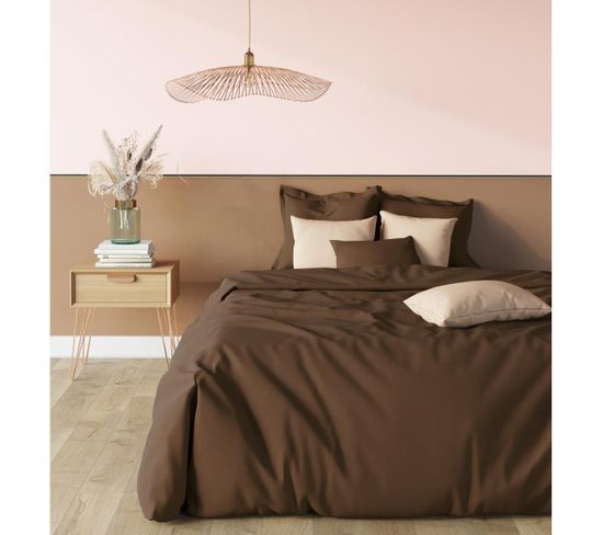 Housse De Couette Coton Tertio®  Chocolat -260 X 240