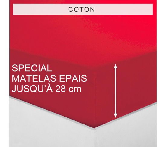 Drap-housse Matelas Épais Coton Tertio® -140 X 190