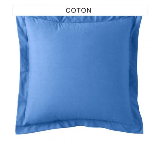 Taie D'oreiller Coton Tertio®  Bleu Azur -50 X 70 Avec Volant