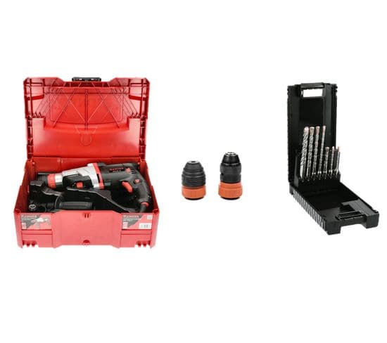 Perforateur Burineur 850w Pg26 K + Coffret 7 Forets Béton 2 Taillants Thor - Hanger