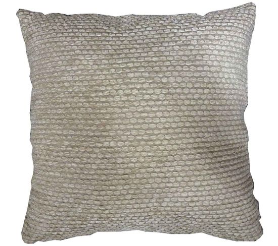 Coussin - - Effet Chenille - 40x40 Cm - Beige