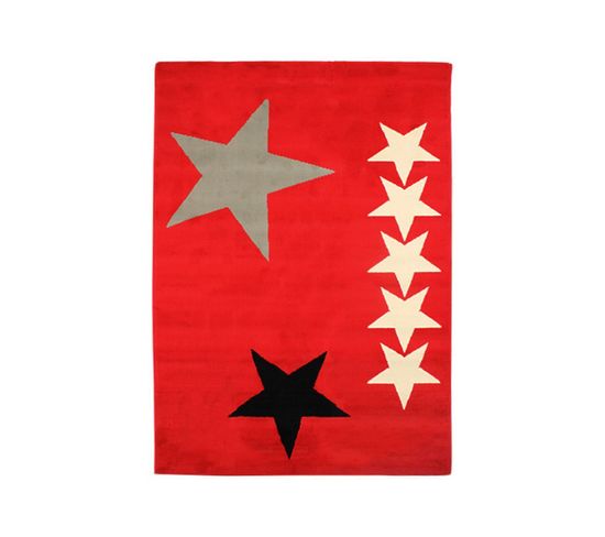 Tapis Imprmé D'étoiles Rouge 133x190 - Stars