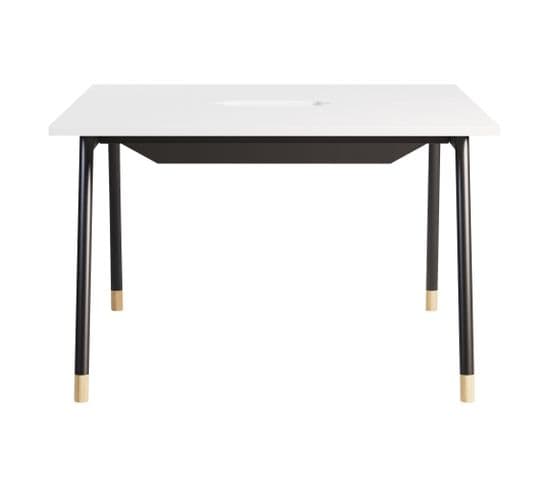 Bureau 2 postes K2 L.120-P.140cm blanc/noir