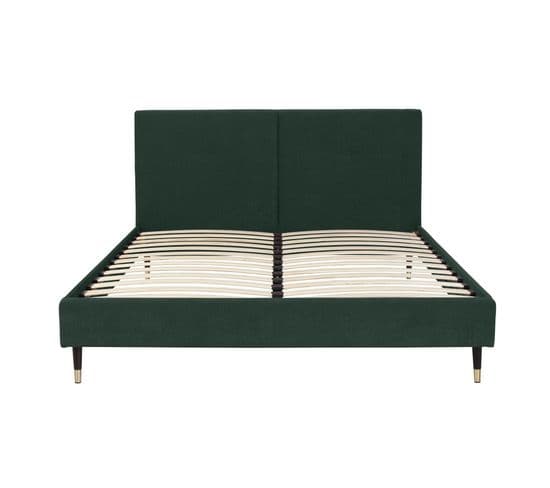 Tristan Lit Double Velours Vert Forêt 160x200