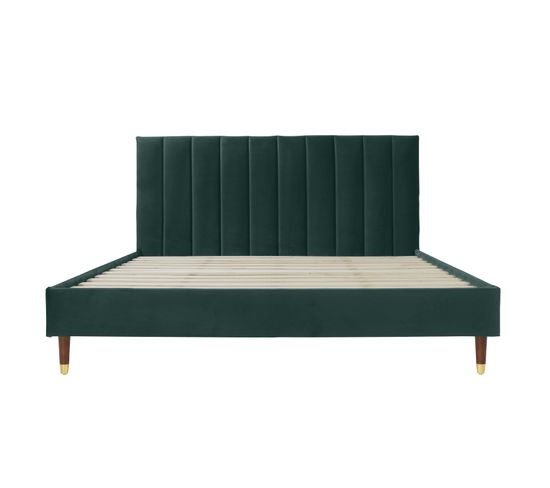 Thelma Lit Double Velours Vert Foncé 160x200