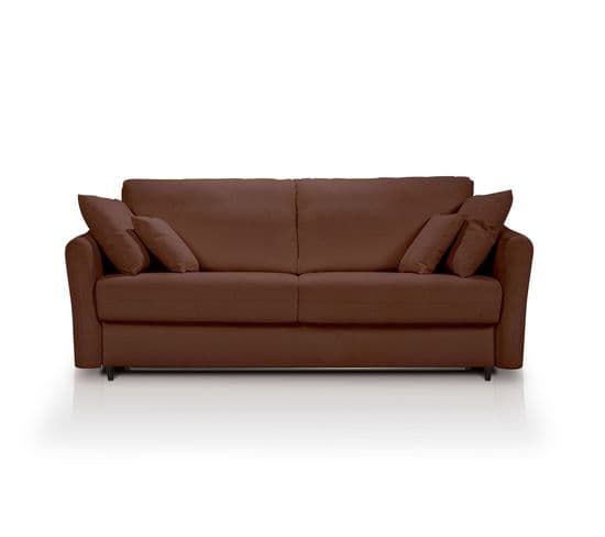 Capella Canapé Convertible Rapido 3 Places Velours Côtelé Terracotta 160 Cm