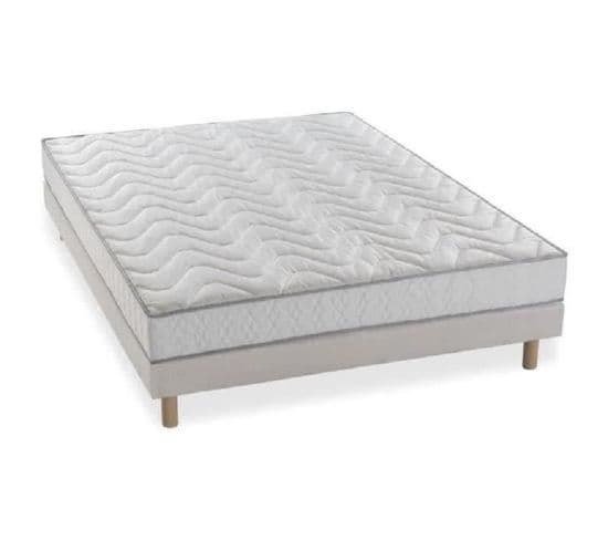 Ensemble Matelas mousse + Sommier Unelma 140 X 190 - 5 Zones Et Mémoire De Forme - Ferme - 16 Cm