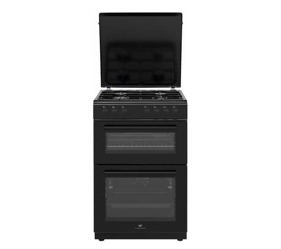 Cuisinière Gaz Cedf6060b1 -  4 Feux - Noir - L60 Xp60 X H90 Cm