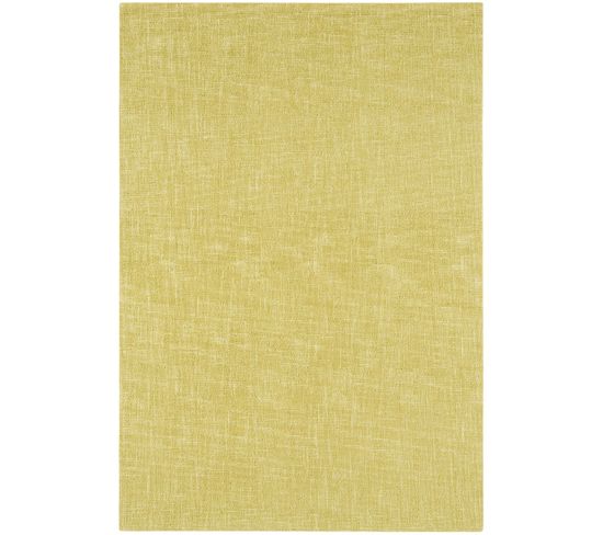 Tapis Tufté Main Scottish En Laine - Jaune Paille - 200x300 Cm