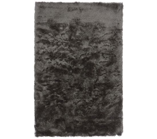 Tapis Shaggy Doux Gossip En Polyester - Gris Anthracite - 90x150 Cm