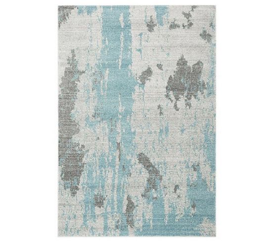 Tapis Moderne Tissé Plat à Motifs Avon En Polypropylène - Bleu Ciel - 120x170 Cm