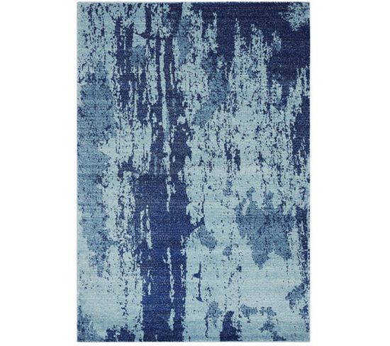 Tapis Moderne Tissé Plat à Motifs Avon En Polypropylène - Bleu Pétrole - 160x230 Cm