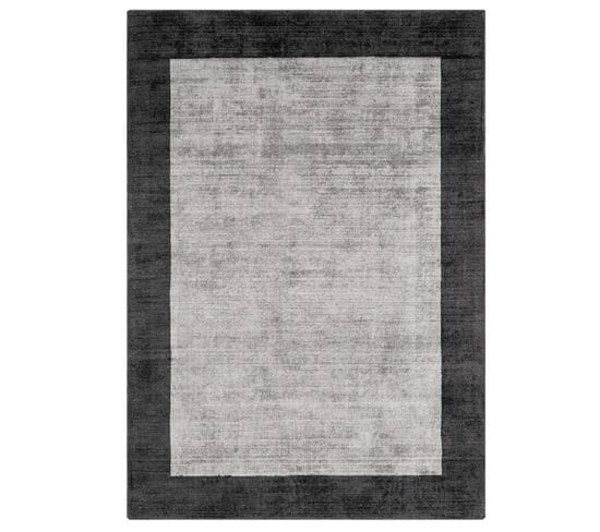 Tapis à Bordures Lame En Viscose - Argent - 120x170 Cm