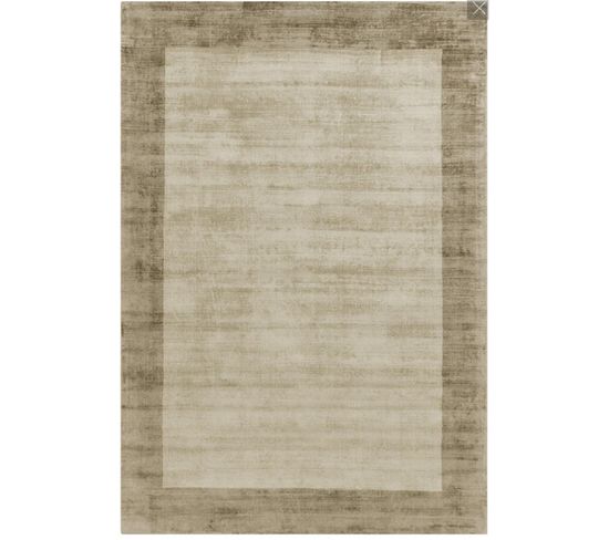 Tapis à Bordures Lame En Viscose - Blanc Cassé - 120x170 Cm