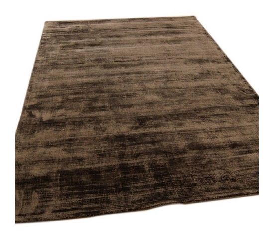 Tapis De Salon Lame En Viscose - Marron Chocolat - 120x170 Cm