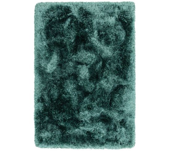 Tapis Shaggy Tufté Splash En Polyester - Bleu Pétrole - 120x170 Cm