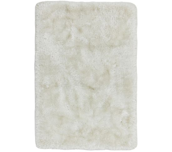 Tapis Shaggy Tufté Splash En Polyester - Blanc - 120x170 Cm