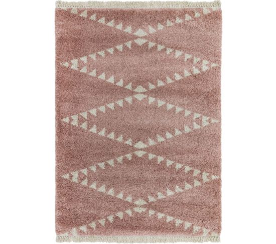 Tapis Style Berbère Diko En Polypropylène - Rose - 200x290 Cm