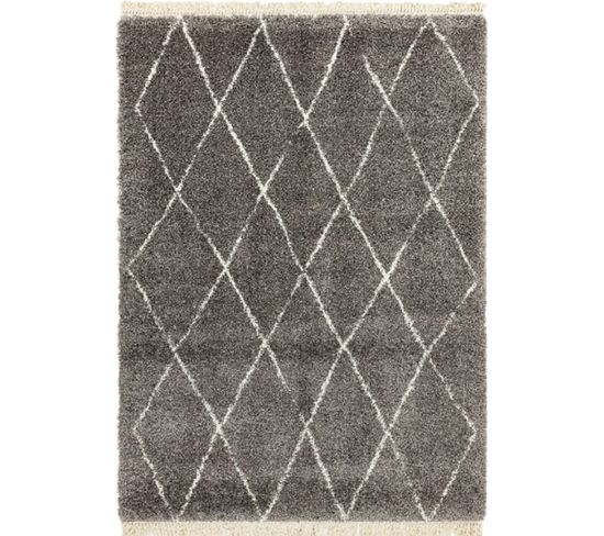 Tapis Style Berbère Diko En Polypropylène - Gris - 120x170 Cm