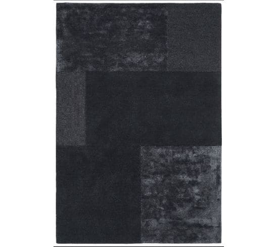 Tapis Tufté Main Slate En Laine - Noir - 160x230 Cm