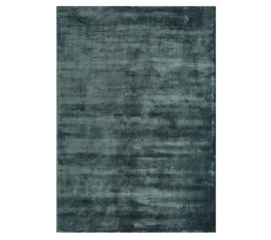 Tapis Luxe Designer Titane En Viscose - Bleu Pétrole - 200x300 Cm