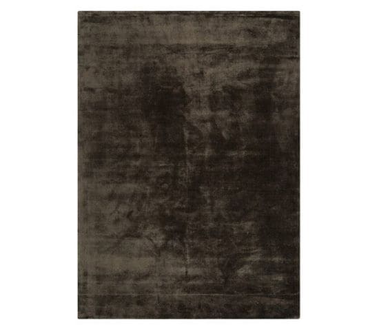 Tapis Luxe Designer Titane En Viscose - Noir - 200x300 Cm