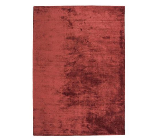 Tapis Luxe Designer Titane En Viscose - Rouge Cachemire - 200x300 Cm