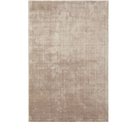 Tapis Luxe Designer Titane En Viscose - Blanc Cassé - 200x300 Cm