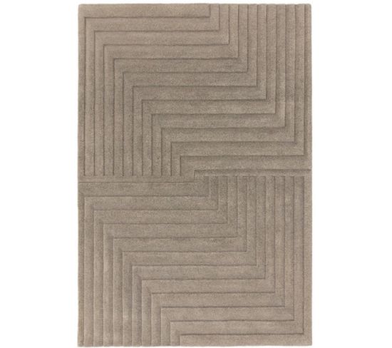 Tapis Tufté Main Square En Laine - Argent - 160x230 Cm