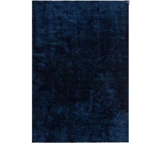 Tapis De Salon Lou En Polyester - Bleu Marine - 120x170 Cm