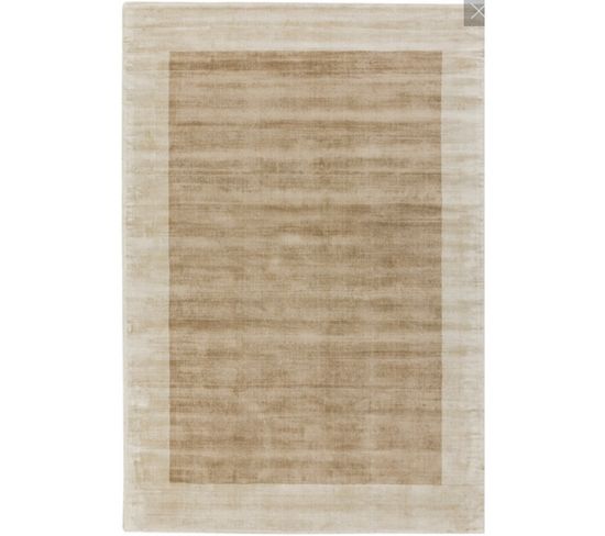 Tapis à Bordures Lame En Viscose - Beige Clair - 120x170 Cm