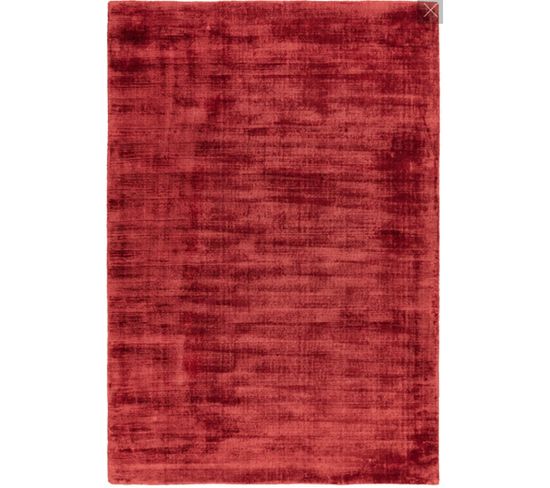 Tapis De Salon Lame En Viscose - Rouge Foncé - 120x170 Cm