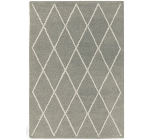 Tapis Style Berbère Diamond En Laine - Argent - 160x230 Cm