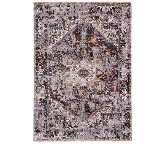 Tapis De Salon Divan Blue En Coton - Bleu Marine - 140x200 Cm