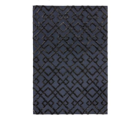 Tapis Tufté Main Kennet En Viscose - Noir - 120x170 Cm