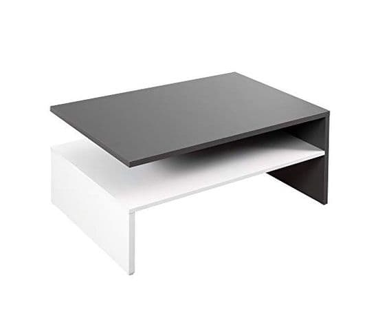 Table Basse Anthracite Blanc 42 X 90 X 60 Cm (hxlxp)