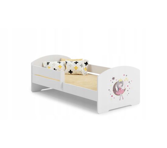 Lit Simple Avec Matelas Sticker Princesse Dormante 160 X 80