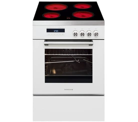 Cuisinière Vitrocéramique Dcv1568w Blanc A 55l 4 Feux Blanc