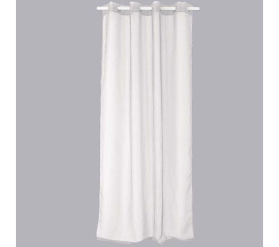 Voilage Basic À 8 Œillets - Longueur 240 Cm X Largeur 140 Cm - Blanc