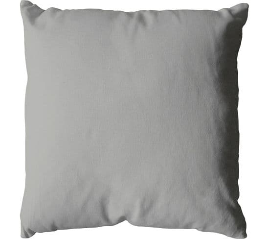 Coussin Uni Effet Bachette Déhoussable - 60 X 60 Cm - Gris