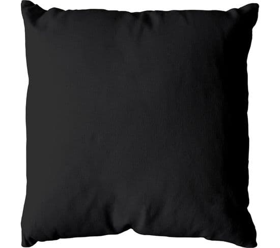 Coussin Uni Effet Bachette Déhoussable - 60 X 60 Cm - Noir