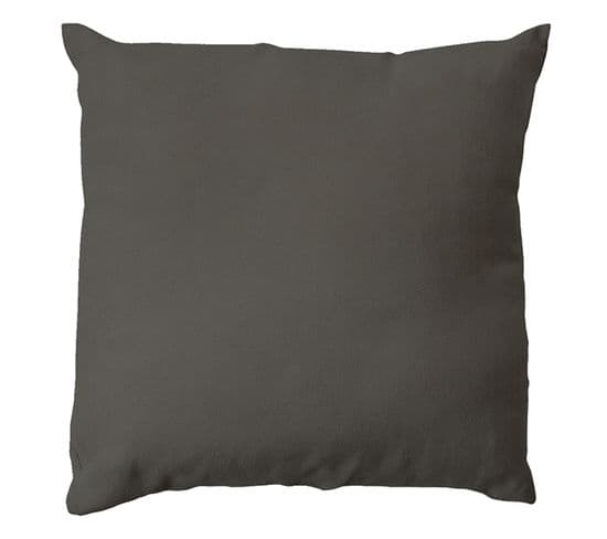 Coussin Déhoussable Zippé - 40x40 Cm - Gris Foncé