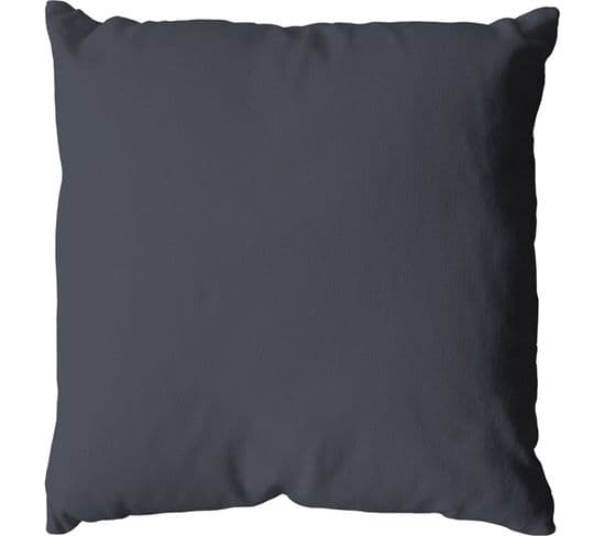 Coussin Uni Effet Bachette Déhoussable - 60 X 60 Cm - Gris Foncé