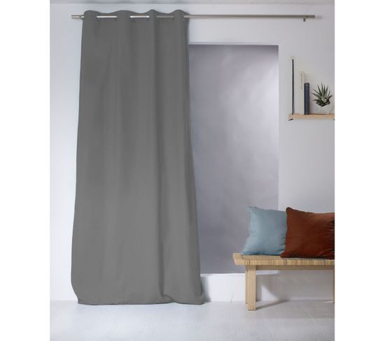 Rideau Uni Effet Bachette - 135 X 240 Cm - Gris Anthracite