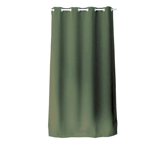 Rideau En Toile Unie Basic à 8 Oeillets - Longueur 240 Cm X Largeur 140 Cm - Vert Argile