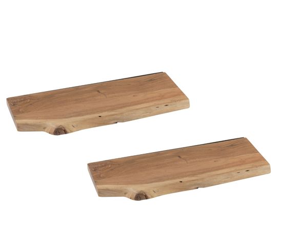 Etagère Murale Rectangulaire En Bois D'acacia L70 (lot De 2) - Edgar