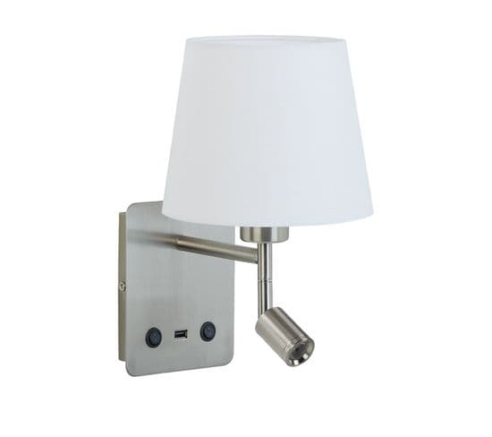 Applique Tête De Lit Chrome Lampe Et Liseuse Room2 USB